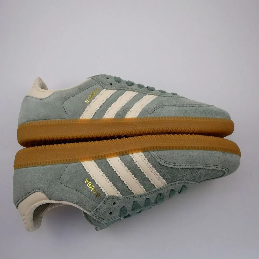 Samba Adidas Men's US 10.5 Originals Adv Silver Green Wonder White Shoes JP5859